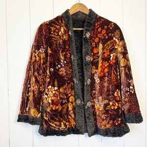 Vintage Brown Floral Soft Coat.